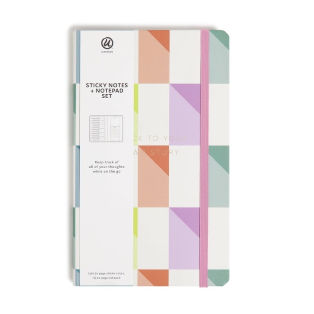 U Brands Geo Brights Collection Sticky Notes & Notepad Set